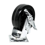 4-Pack Heavy-Duty Plate Casters with 6" Phenolic Wheels, 4000 lbs Total Capacity, Swivel with Brake and Extra 2-Inch Width on Top Plate