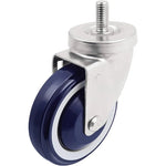 4-inch Polyurethane Cart Wheel Caster Kit (4-Pack, 4000 lbs Total Capacity) with Stepped & Full Tread Face in Dark Blue Beige