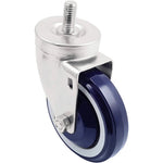 4-inch Polyurethane Cart Wheel Caster Kit (4-Pack, 4000 lbs Total Capacity) with Stepped & Full Tread Face in Dark Blue Beige