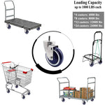 4-inch Polyurethane Cart Wheel Caster Kit (4-Pack, 4000 lbs Total Capacity) with Stepped & Full Tread Face in Dark Blue Beige