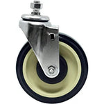 5-Inch Polyurethane Shopping Cart Caster Replacement Kit - Set of 4 with Stepped & Full Tread Faces - 1400lbs Capacity - Dark Blue Beige