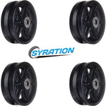 4-Pack Cast Iron V-Groove Caster Wheels, 6" Diameter x 2" Width, 4000 lbs Capacity with Straight Roller Bearing