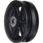 4-Pack Cast Iron V-Groove Caster Wheels, 6" Diameter x 2" Width, 4000 lbs Capacity with Straight Roller Bearing