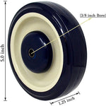 10-Pack Heavy Duty 5" Polyurethane Shopping Cart Wheels - 2500 lbs Total Capacity with Double Ball Bearings