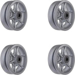 4-Pack 6" x 2" Cast Iron V-Groove Caster Wheels with Roller Bearing - 1000 lbs Capacity