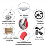 Industrial Polyurethane Casters - 8"x2" Heavy Duty Set of 4 with 6000 LB Load-Bearing Capacity - Perfect for Furniture, Workbenches, and Tool Boxes