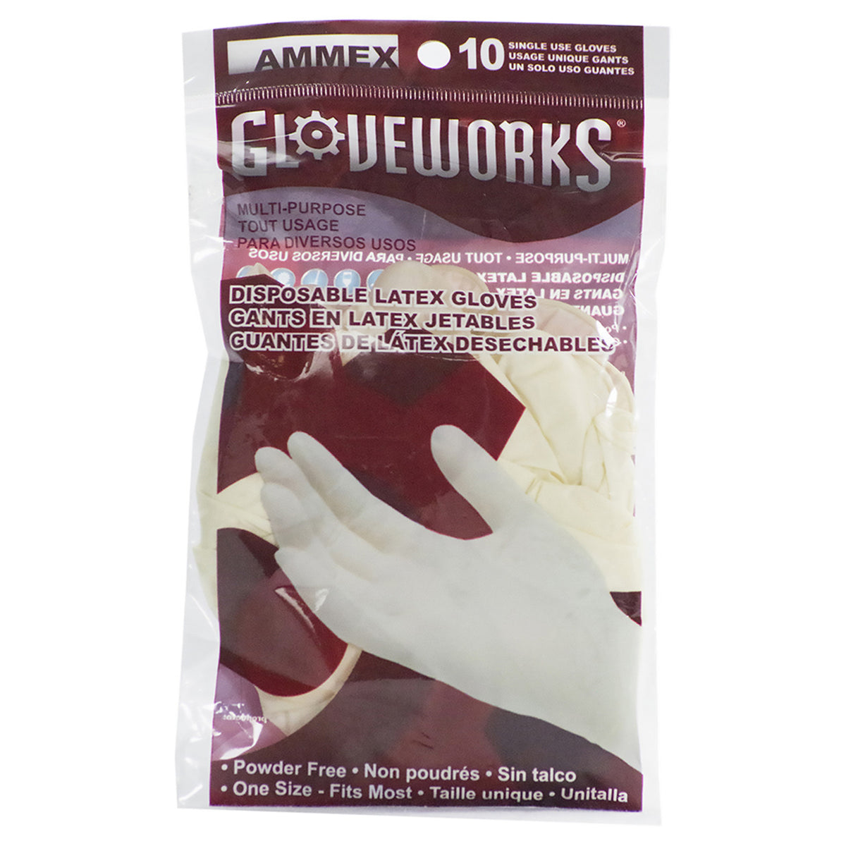 Gloveworks Ivory Latex Industrial Powder Free Disposable Gloves (Case of  1000)
