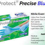 GripProtect Blue Nitrile Gloves Exam Grade (10 Boxes/1,000 Gloves)