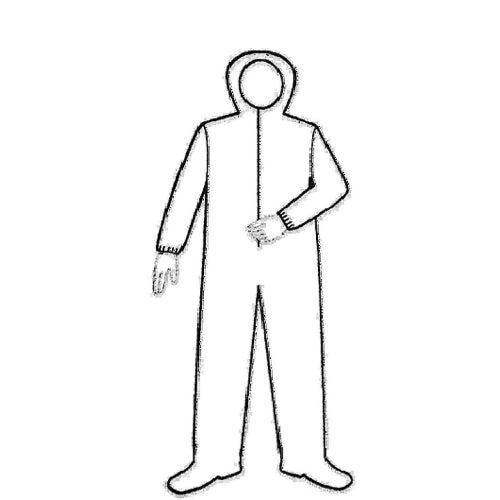 SMS Coverall with Attached Hood and Boots, Elastic Wrists, White, 50G - Sizes S to 4XL, Case of 25