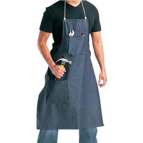 Blue Denim Apron, 28"x36", 2 Pockets, US Made - 12 Pieces Per Bag, 72 Pieces Per Case