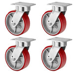 2" Wide Polyurethane on Cast Iron Kingpinless Casters