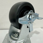 5" x 2" Heavy Duty Plastic Wheel Casters with Brake