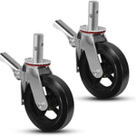 2" Wide Rubber on Cast Iron Scaffolding Casters