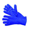 Welder Gloves, Blue, Kevlar Thread Sewn, Full Sock Lined, Reinforced Thumb, Cow Split Leather, Gunn Pattern, Size Large