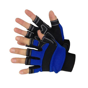 Mechanic Gloves, Synthetic Fingerless, Spandex Back, Velcro Closure, Sizes S-XL