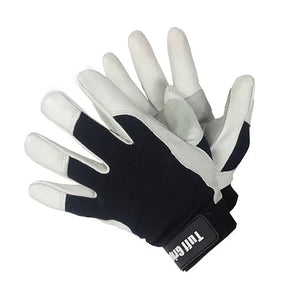 Natural Goat Grain with Cow Split Leather Double Palm, Keystone Thumb, Black Spandex Back, Velcro Closure, Sizes S-2XL