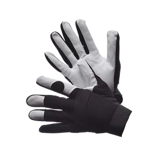 Mechanic Gloves, Goat Skin, Spandex Back, Velcro Closure, Sizes S-XL