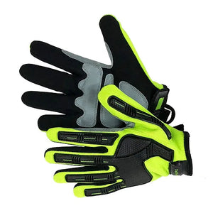 Mechanic Work Gloves with TPR Back - Black Synthetic Leather, Reinforced Palm, Velcro Closure, Sizes S-XL