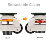 1" Wide Retractable Leveling Machine Casters