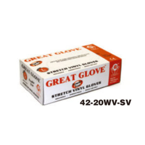 Great Glove Stretch Vinyl Gloves - Powder Free, 2.5mil, Natural, S-XL - Case of 1,000