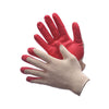 Red String Knit Gloves with Red Latex Coating, Men's Size - 2 Pairs/Tag