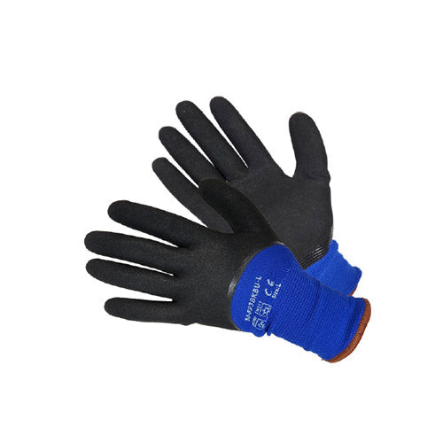 Blue Acrylic Shell Gloves with Black Nitrile Coating, 10 Gauge, Thick Lining for Cold