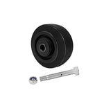 2" Wide Rubber Tread on Cast Iron Wheel