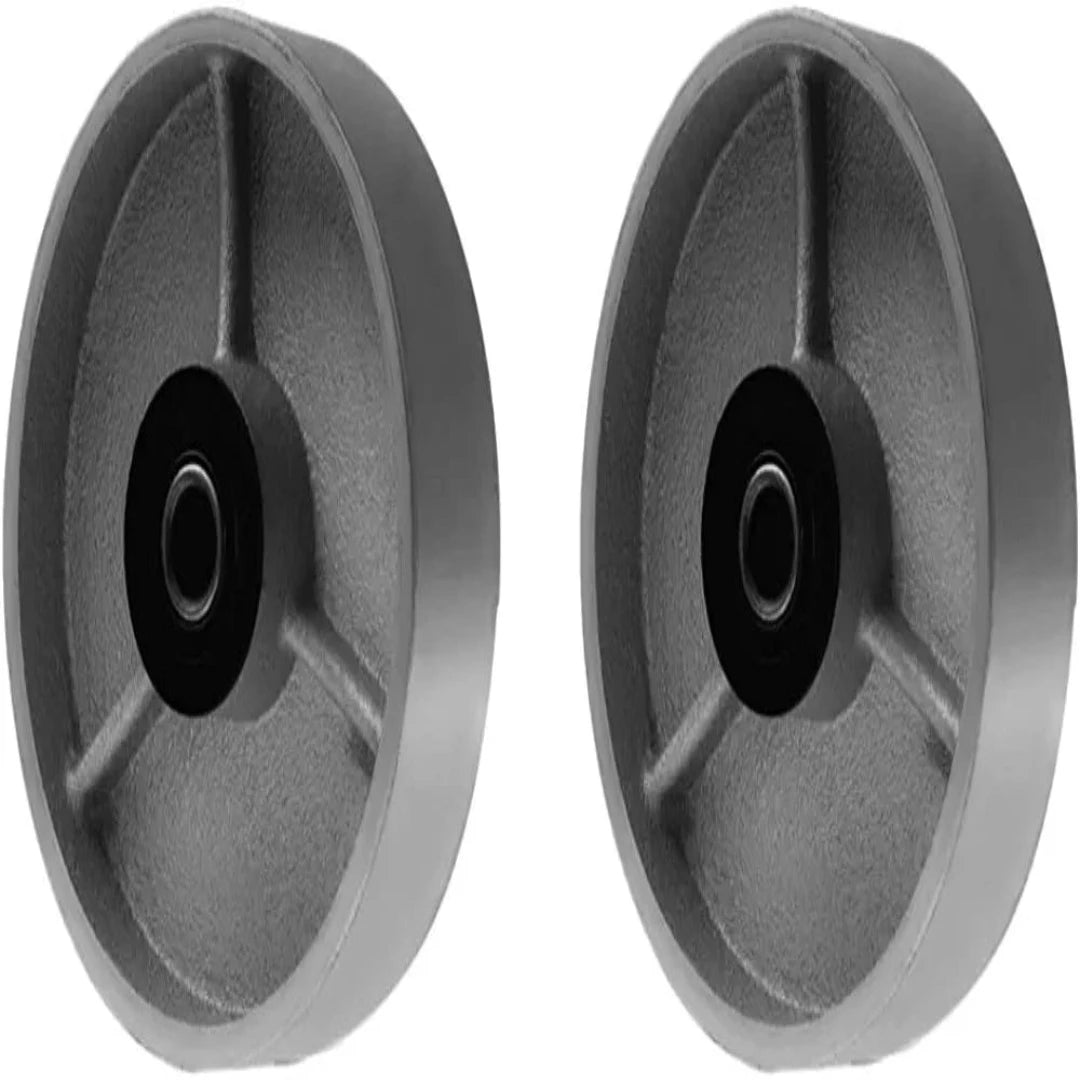 2 Pack of 4 Inch Heavy Duty Steel Cast Iron Caster Wheels with Rolling Bearing and 2 Inch Tread Width - Total Capacity 1400 lbs