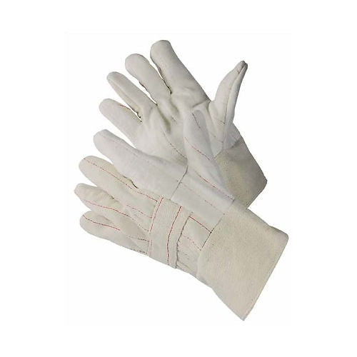 White HOTMILL 2 1/2" BANDTOP Triple Palm with Burlap, Double Cuff & Back, 200G/PR