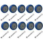 5"x 1-1/4" Polyurethane Shopping Cart Wheels (Blue/Red)
