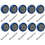 5"x 1-1/4" Polyurethane Shopping Cart Wheels (Blue/Red)