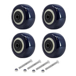 2" Wide Polyurethane on Polypropylene Wheels