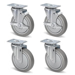1-1/4" Wide Gray Rubber Quite Casters