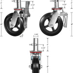 2" Wide Rubber on Cast Iron Scaffolding Casters