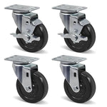 1-1/4" Wide Hard Rubber Casters