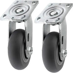 Upgrade Your Equipment with 4" Heavy Duty Rubber Swivel Plate Casters - 2 Pack, 700 lbs Total Capacity, Crowned Thermoplastic for Smooth Mobility
