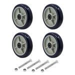 2" Wide Polyurethane on Polypropylene Wheels