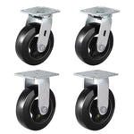 2" Wide Rubber Tread Cast Iron Caster