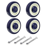 5"x 1-1/4" Polyurethane Shopping Cart Wheels (Blue/Red)