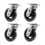 2" Wide Rubber Tread Cast Iron Caster