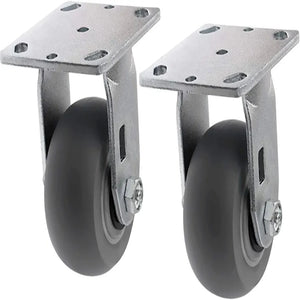Maximize Your Load Capacity with 4" Thermoplastic Heavy Duty Rubber Plate Casters - 2 Pack, 700 lbs Total Capacity, Rigid Wheel Design for Ultimate Stability