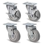 1-1/4" Wide Gray Rubber Quite Casters