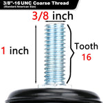 1" Wide Stem Caster with Safety Locking (4 Pack)