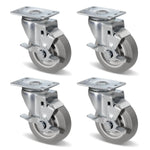 1-1/4" Wide Gray Rubber Quite Casters