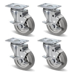 1-1/4" Wide Gray Rubber Quite Casters