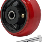 2" Wide Crowned Polyurethane on Steel Wheel
