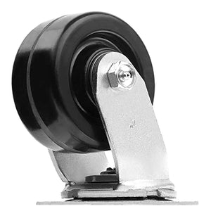 Heavy Duty 4" Plate Casters - 4 Pack with Phenolic Wheels, Top Plate Caster with Extra 2" Width, 3600 lbs Total Capacity - Pack of 4, Swivel