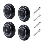 5" x 1-1/4" Polyurethane Shopping Cart Wheels (Black)