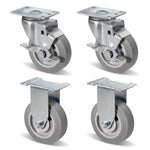 1-1/4" Wide Gray Rubber Quite Casters