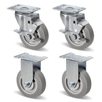 1-1/4" Wide Gray Rubber Quite Casters